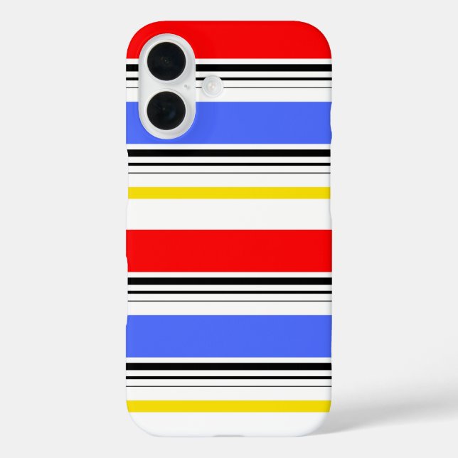Red Blue White Stripes Design  Case-Mate iPhone Case (Back)