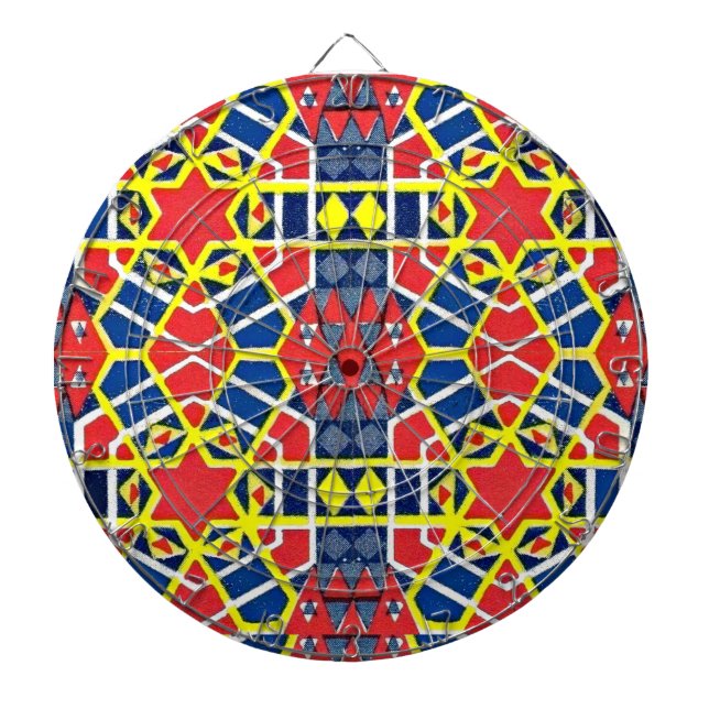 red blue yellow abstract dart board (Front)