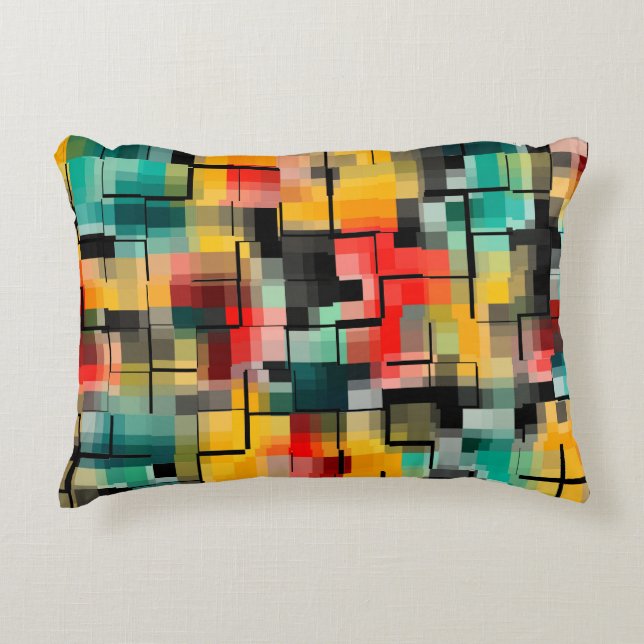Red Blue Yellow Accent Pillow (Front)