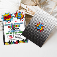 Red Blue Yellow Bam Superhero 5th Birthday