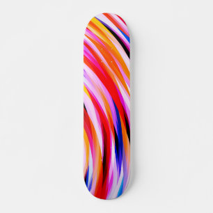 Red Blue Yellow Black Abstract Pattern Skateboard