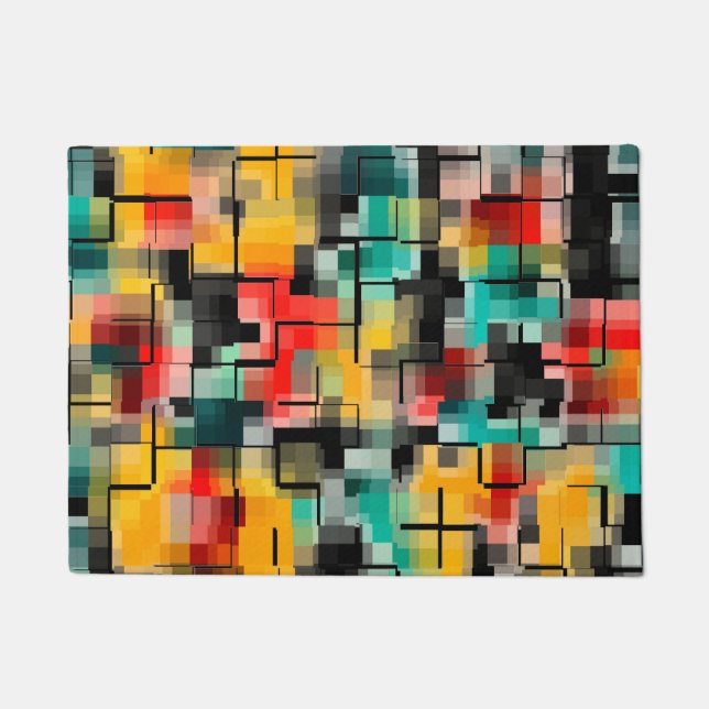 Red Blue Yellow Black Doormat (Front)
