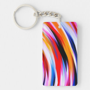 Red Blue Yellow Black Keychain