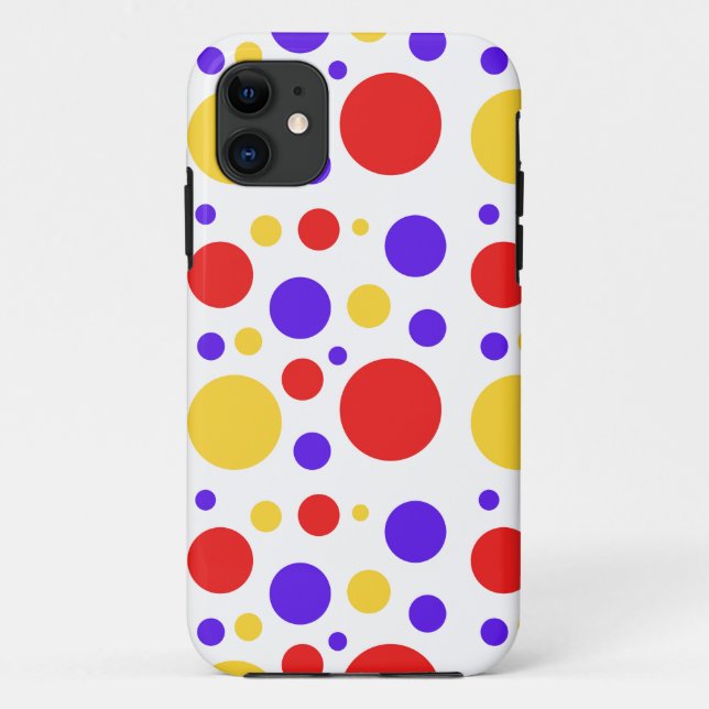Red Blue Yellow Circles Dots Case-Mate iPhone Case (Back)