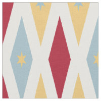 Red Blue Yellow Diamonds and Stars Mid Century