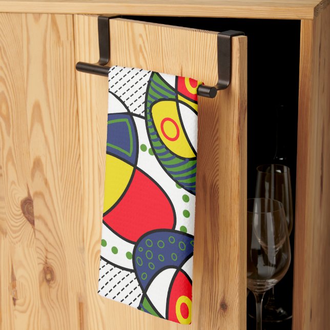 Red Blue Yellow Green Beach Ball Kitchen Towel (Thirds Fold)