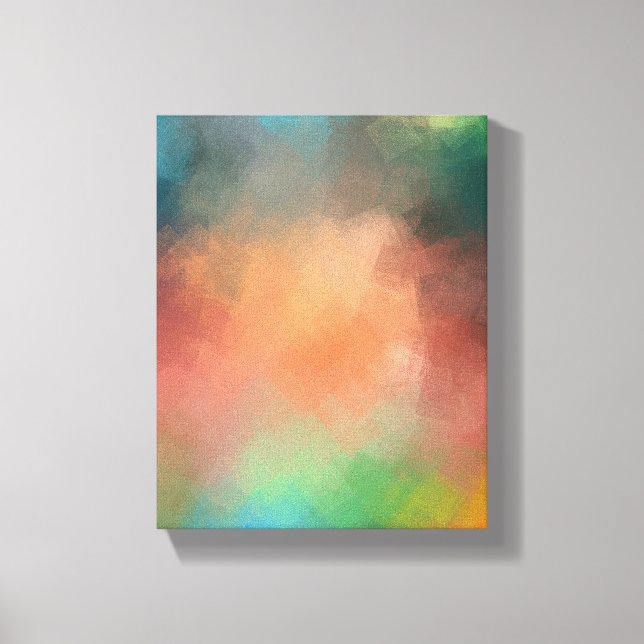 Red Blue Yellow Green Modern Abstract Art Colourfu Canvas Print (Front)