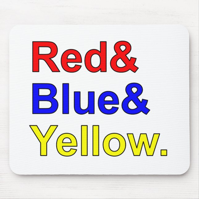 Red Blue Yellow | Primary Colours Mouse Pad (Front)