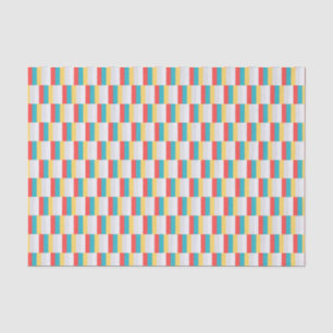 Red Blue Yellow Stripes Tissue Paper
