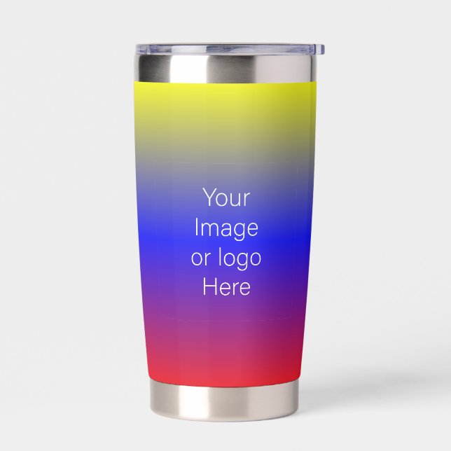 Red Blue Yellow Traveller Gradient Personalize Insulated Tumbler (Left)