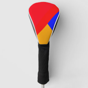 Red Blue yellow triangle abstract geometri Golf Head Cover