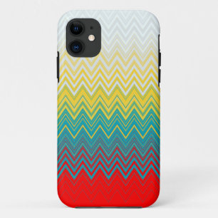 Red Blue Yellow White Zigzag iPhone 11 Case