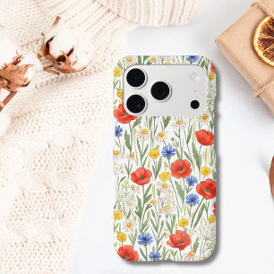 Red Blue Yellow Wildflowers Floral Botanical