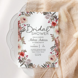 Red Blush Floral Rose nuptiale invitation