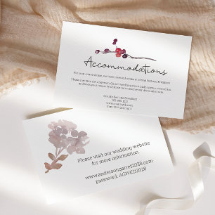 Red Blush Floral Roses Wedding Enclosure Card