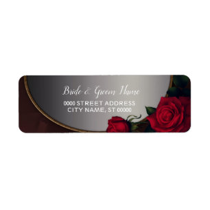 Red Blush Floral Silver Gray Mirror Return Address