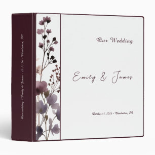 Red Blush Floral Wedding Elegant Binder