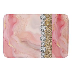 Red Blush Interior Design Home Glitter Marble Bath Mat