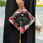 Red & Blush Pink Floral  Graduation Cap Topper<br><div class="desc">Graduation never looked so good! Personalize your big day with our stunning floral graduation cap topper,  artfully decorated with blush pink and red flowers embedded on succulent greenery. It stylishly sports a white mortarboard symbol,  your name,  and class year. Stand out in the crowd and graduate in style!</div>