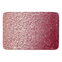 Red Blush Pink Glitter Sparkle Leopard Print      