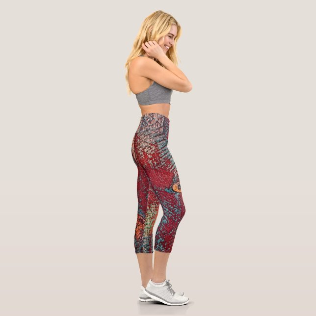 Red Boards From The Past  Capri Leggings (Right)