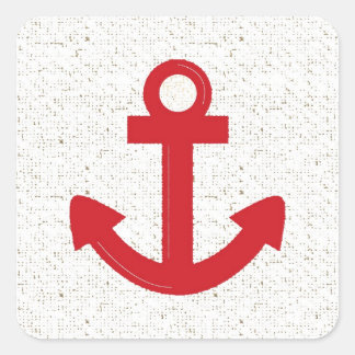 Red boat anchor distressed stickers
