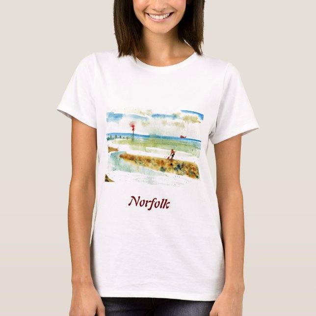 Red Boat in Mundesley, Norfolk T-Shirt (Front)