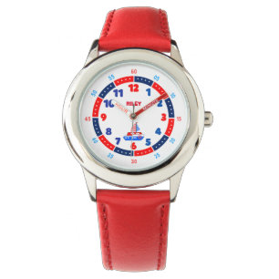 Red Boat Kids Learning Watch Hour & Minute Guide