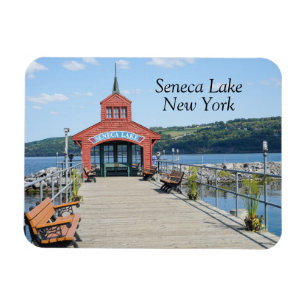 Red boathouse on Seneca Lake Magnet