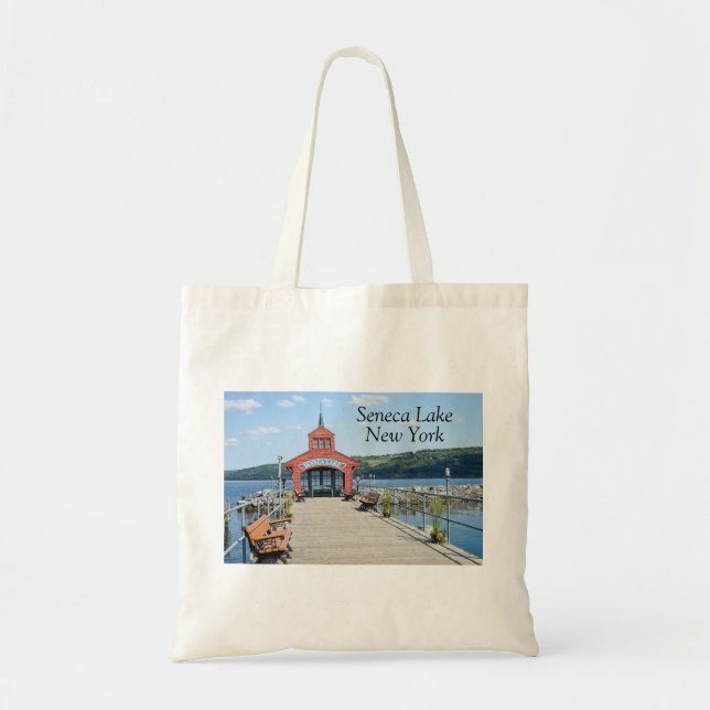 Red boathouse on Seneca Lake Tote Bag (Front)