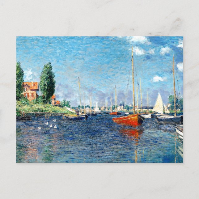 Red Boats, Argenteuil, by Claude Monet, Postcard (Front)