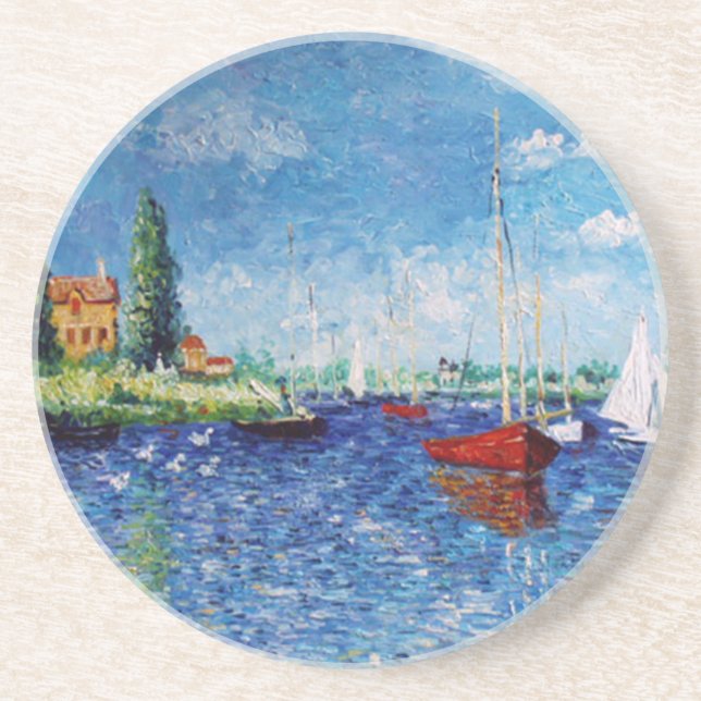 Red Boats at Argenteuil Coaster (Front)