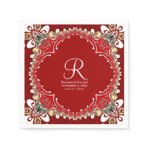 Red Bohemian Batik Monogram Wedding
