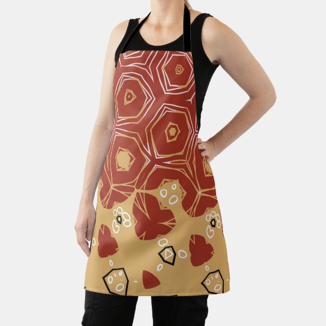 Red Boho Geometric Abstract 2 Apron (Insitu)