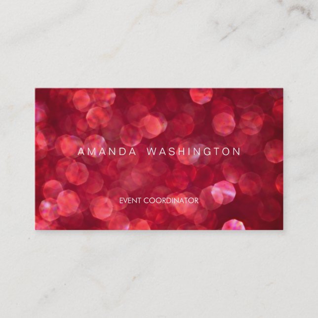 Red Bokeh Business Card (Front)