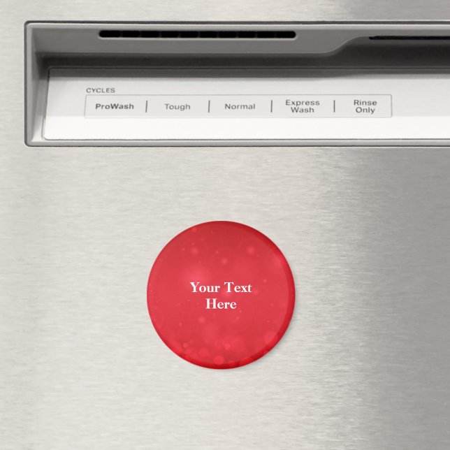 Red Bokeh Design, Lapel Pin Template Magnet (In Situ (Dishwasher))
