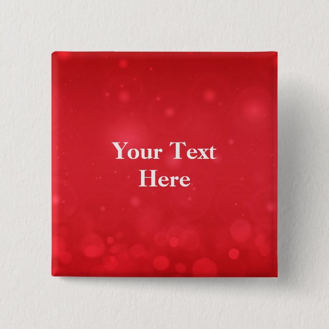 Red Bokeh Design TEMPLATE 2 Inch Square Button (Front)
