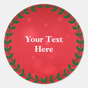 Red Bokeh Design Template, customizable,  Classic Round Sticker
