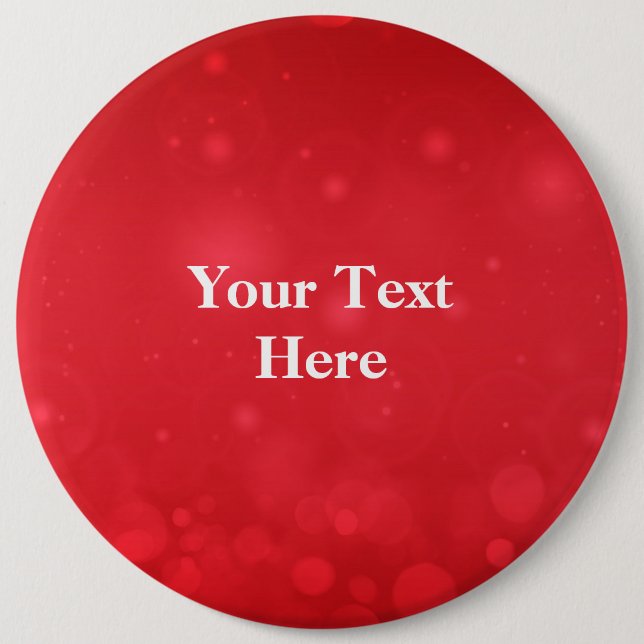 Red Bokeh Design Template, personalize 6 Inch Round Button (Front)