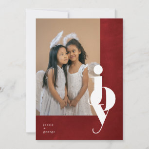 Red Bold Joy Simple Holiday Christmas Photo Card
