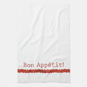 Red Bon Appétit Tea Towel Kitchen Towel