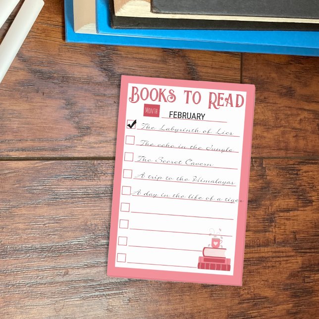 Red Books To Read List Post-It Notes (Monthly reading list post-it notes .)