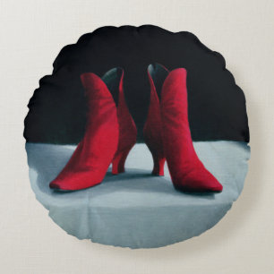 Red Boots 1995 Round Pillow