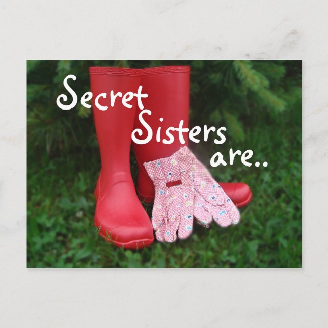 Red Boots Secret Sister Postcard - or any occasion (Front)