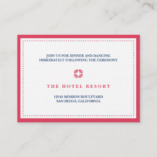 Red border bead wedding reception enclosure card