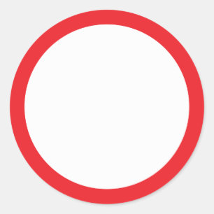 Red border blank classic round sticker