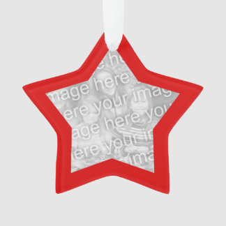 Red Border Christmas Photo Ornament