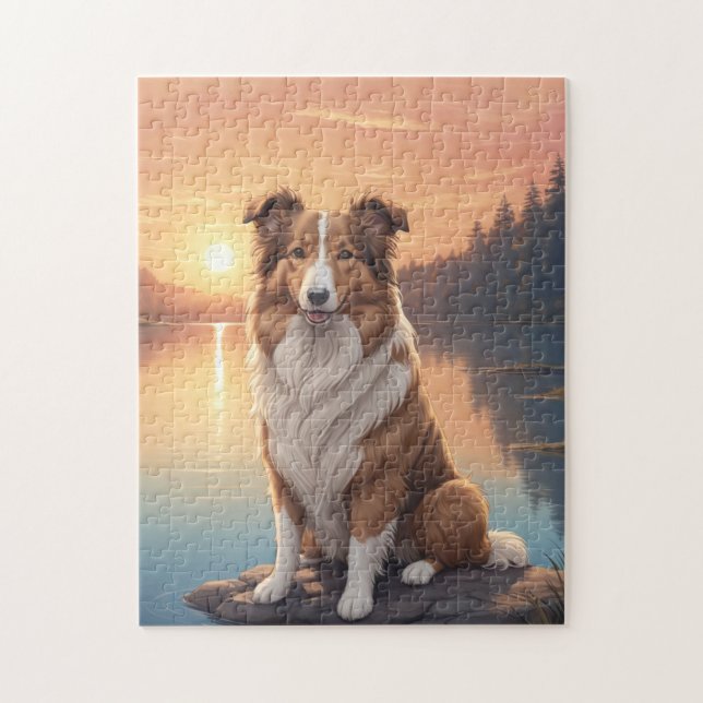 Red Border Collie Jigsaw Puzzle (Vertical)
