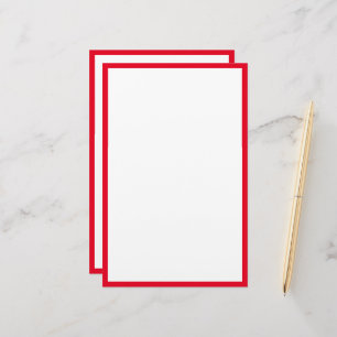 Red Border Edges White Blank Classy Custom Trendy Stationery