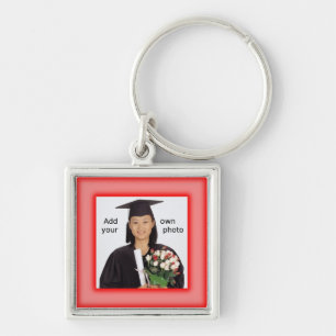 Red Border Graduation Day PhotoKeychain Keychain
